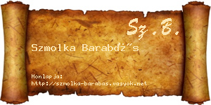 Szmolka Barabás névjegykártya